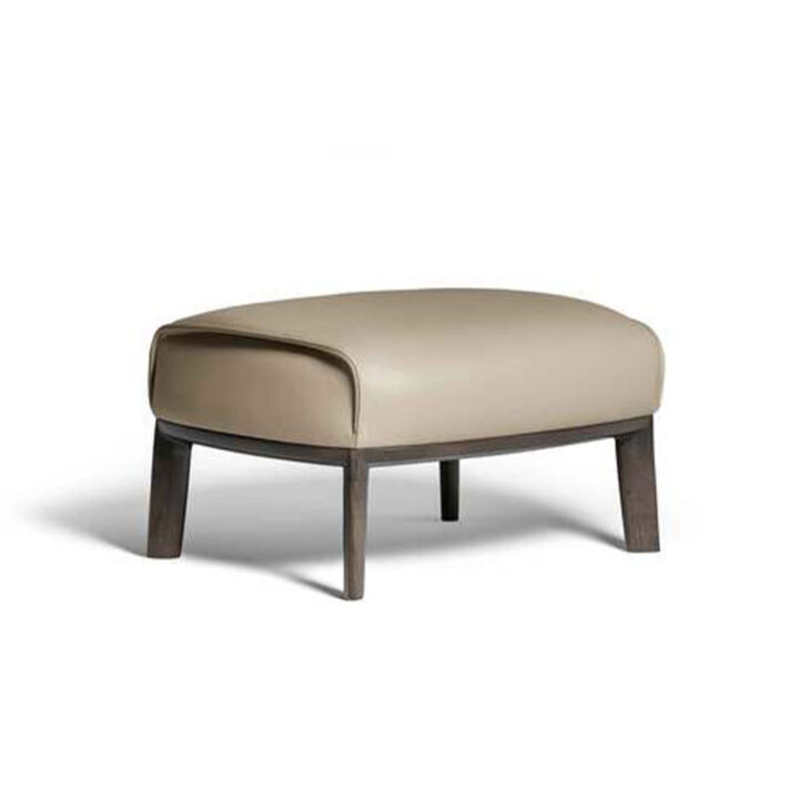 Archibald Ottoman with wood base