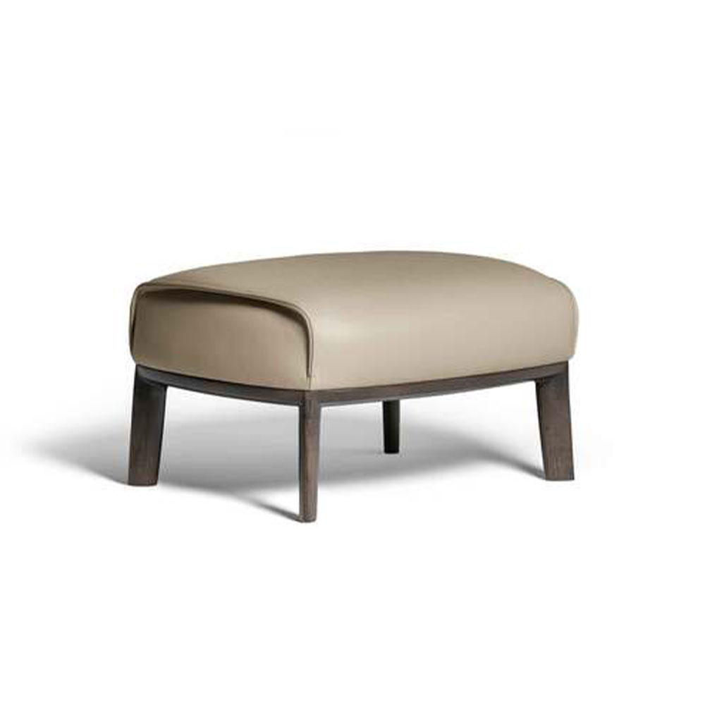 Archibald Ottoman with wood base